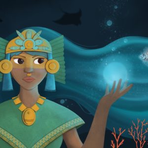 Chalchiuhtlicue, Aztec goddess of water by Lorena Maqueda